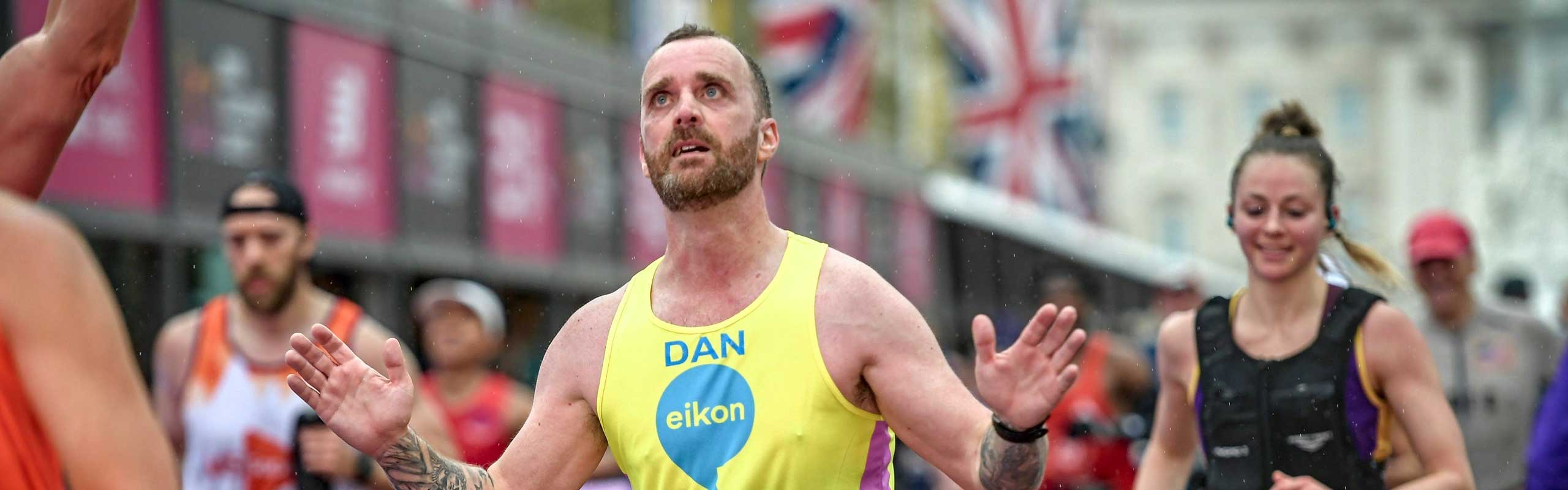 Dan running the London Marathon